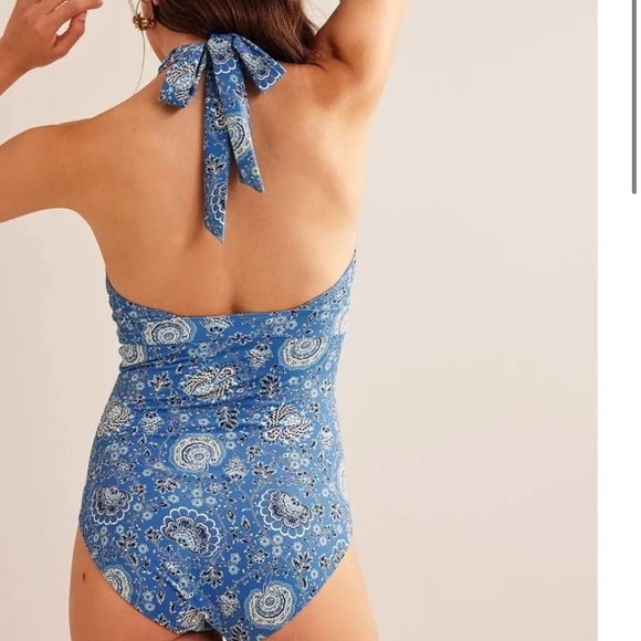 Boden Ithaca Halter Swimsuit One Piece Women's Blue size US 16-18L - Picture 2 of 10
